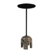 22" Brown Marble Pedestal End Table-0