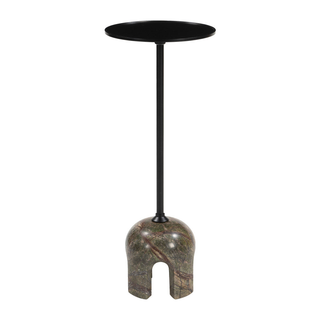 22" Brown Marble Pedestal End Table-2