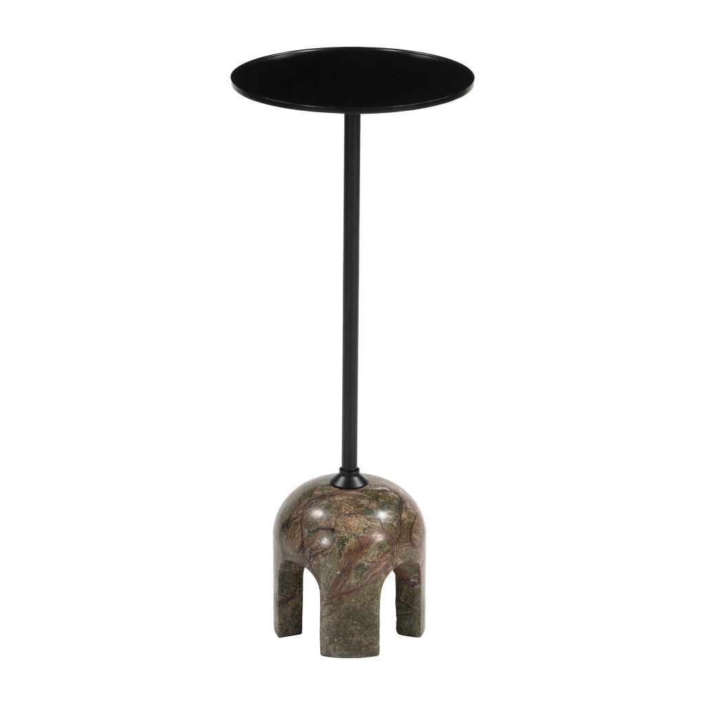 22" Brown Marble Pedestal End Table-3