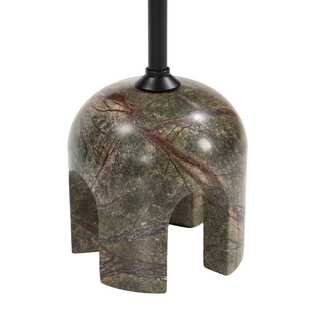 22" Brown Marble Pedestal End Table-4