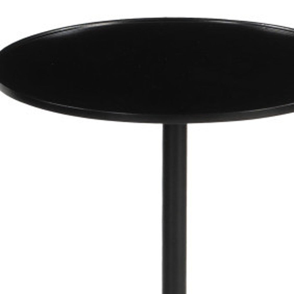 22" Brown Marble Pedestal End Table-5