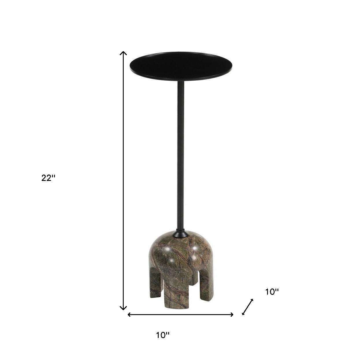 22" Brown Marble Pedestal End Table-7
