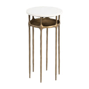 22" White Iron Pedestal End Table-0