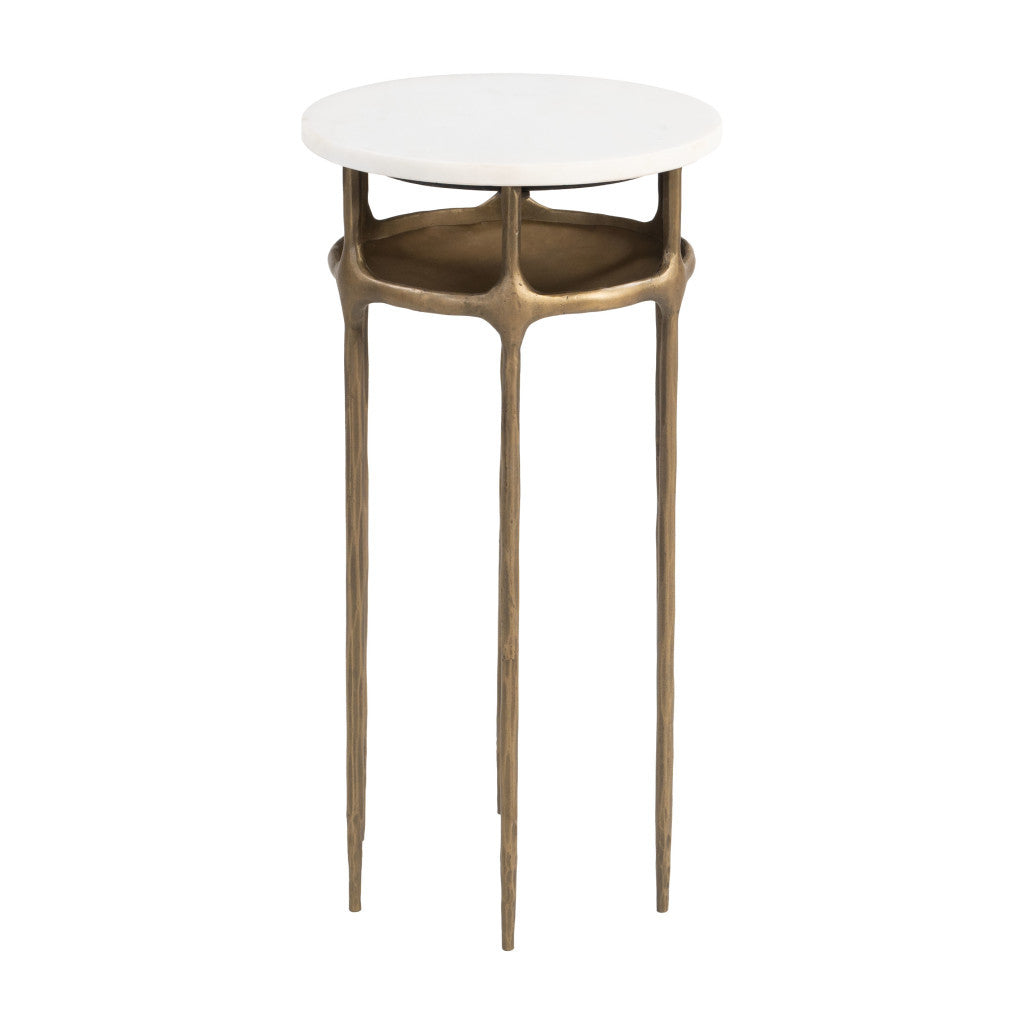 22" White Iron Pedestal End Table-2