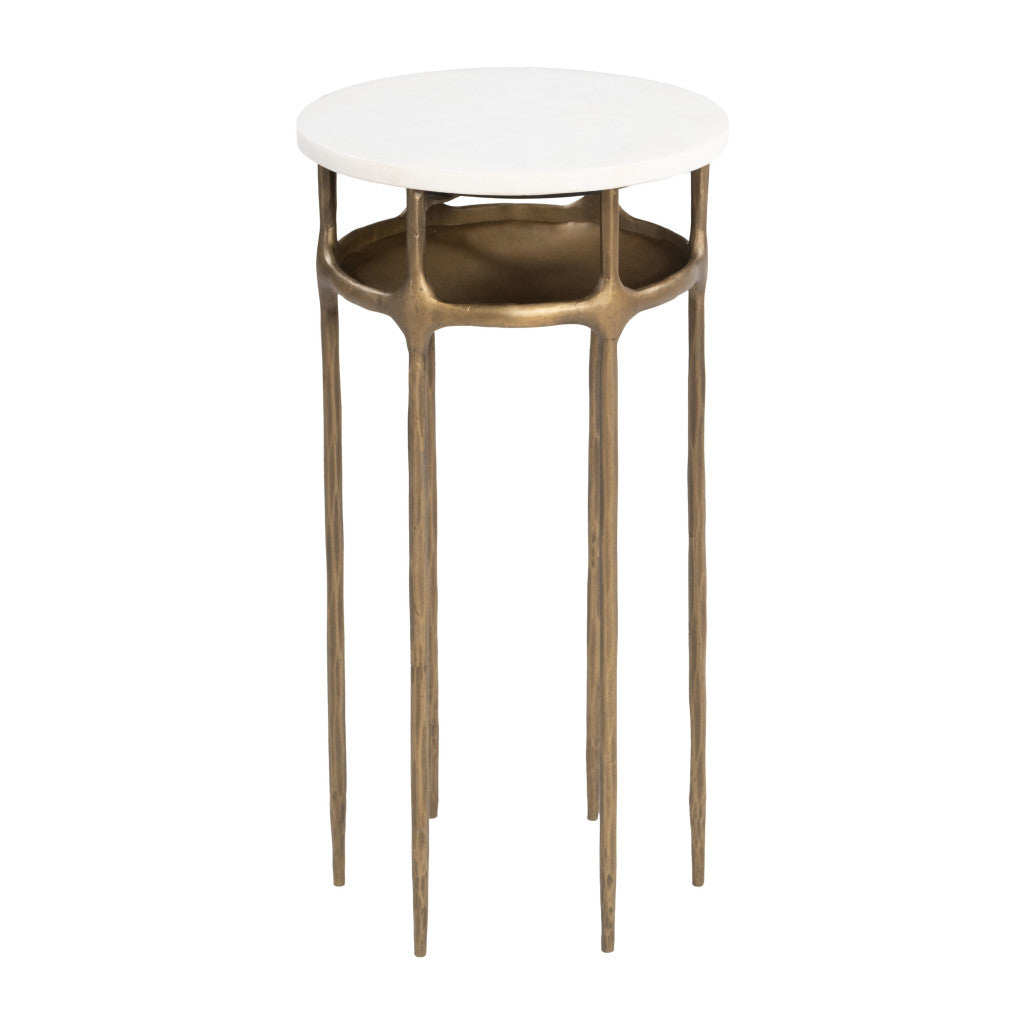 22" White Iron Pedestal End Table-3