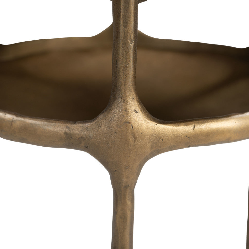 22" White Iron Pedestal End Table-4