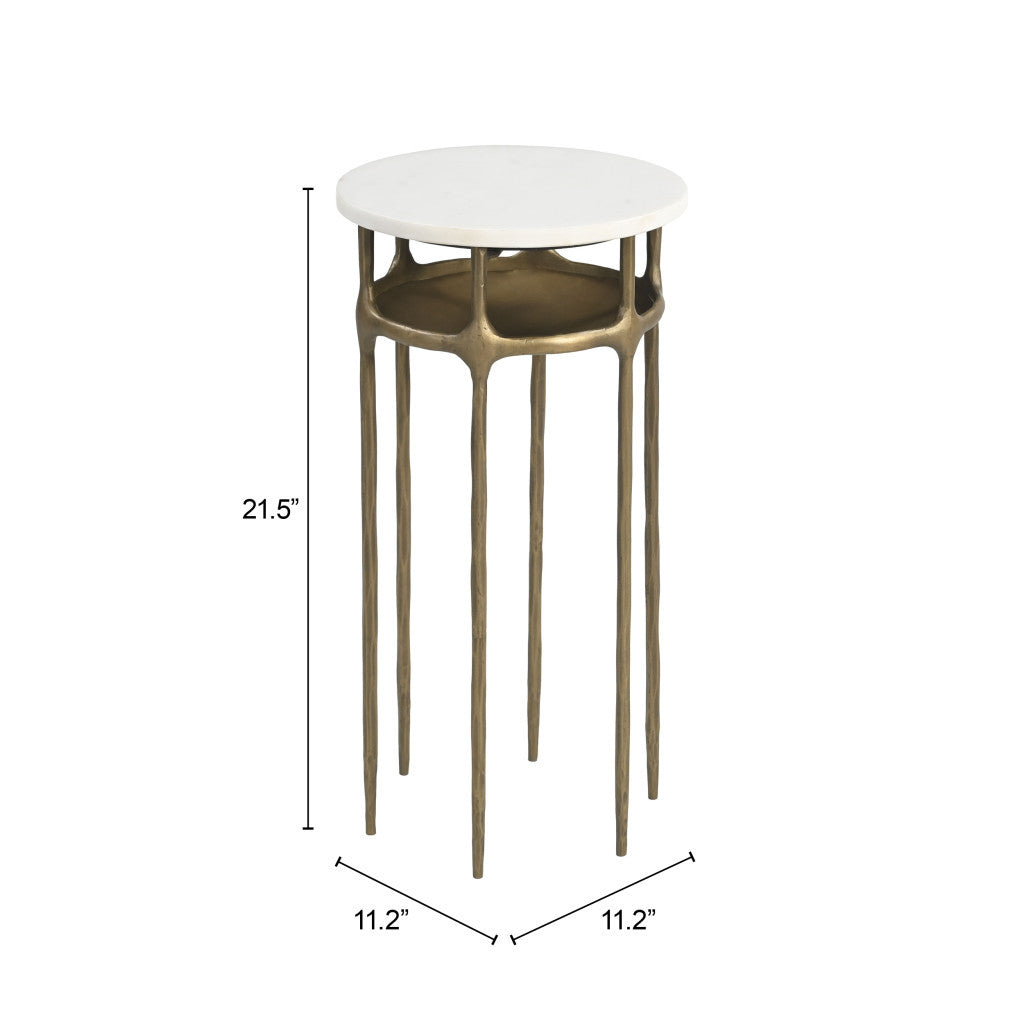 22" White Iron Pedestal End Table-8