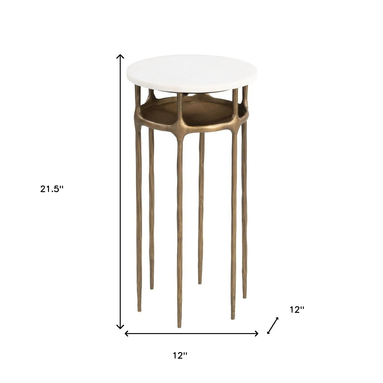 22" White Iron Pedestal End Table-7