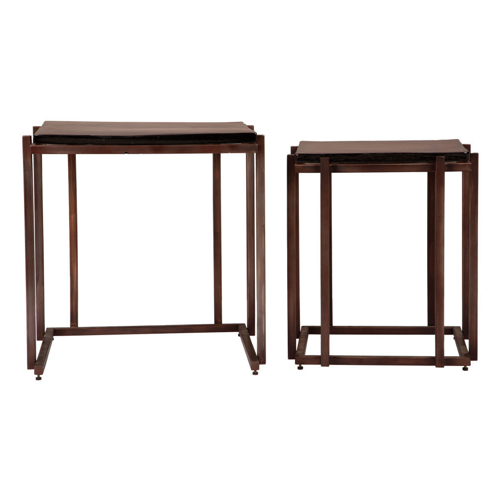 22" Bronze Iron Pedestal End Table-2