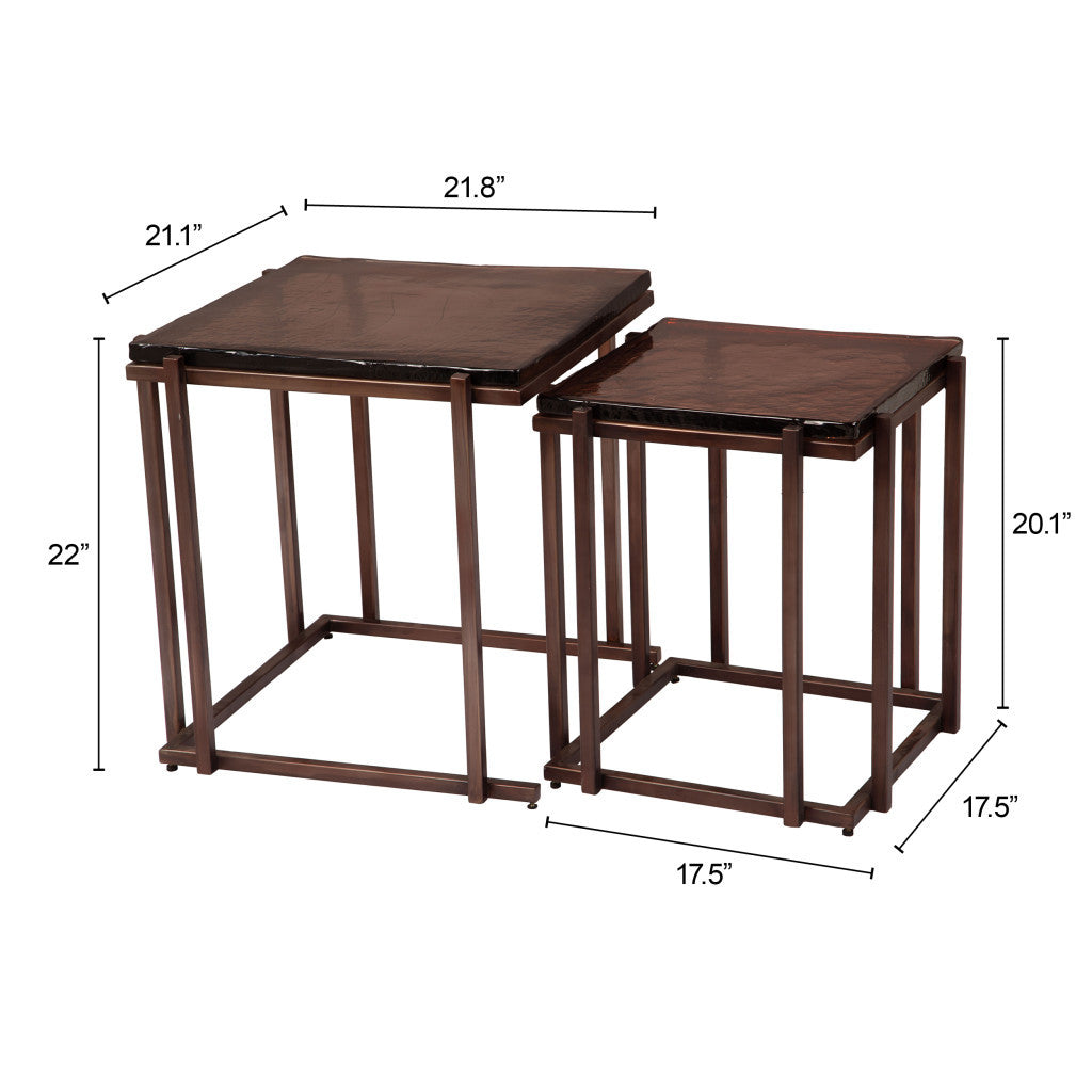 22" Bronze Iron Pedestal End Table-7