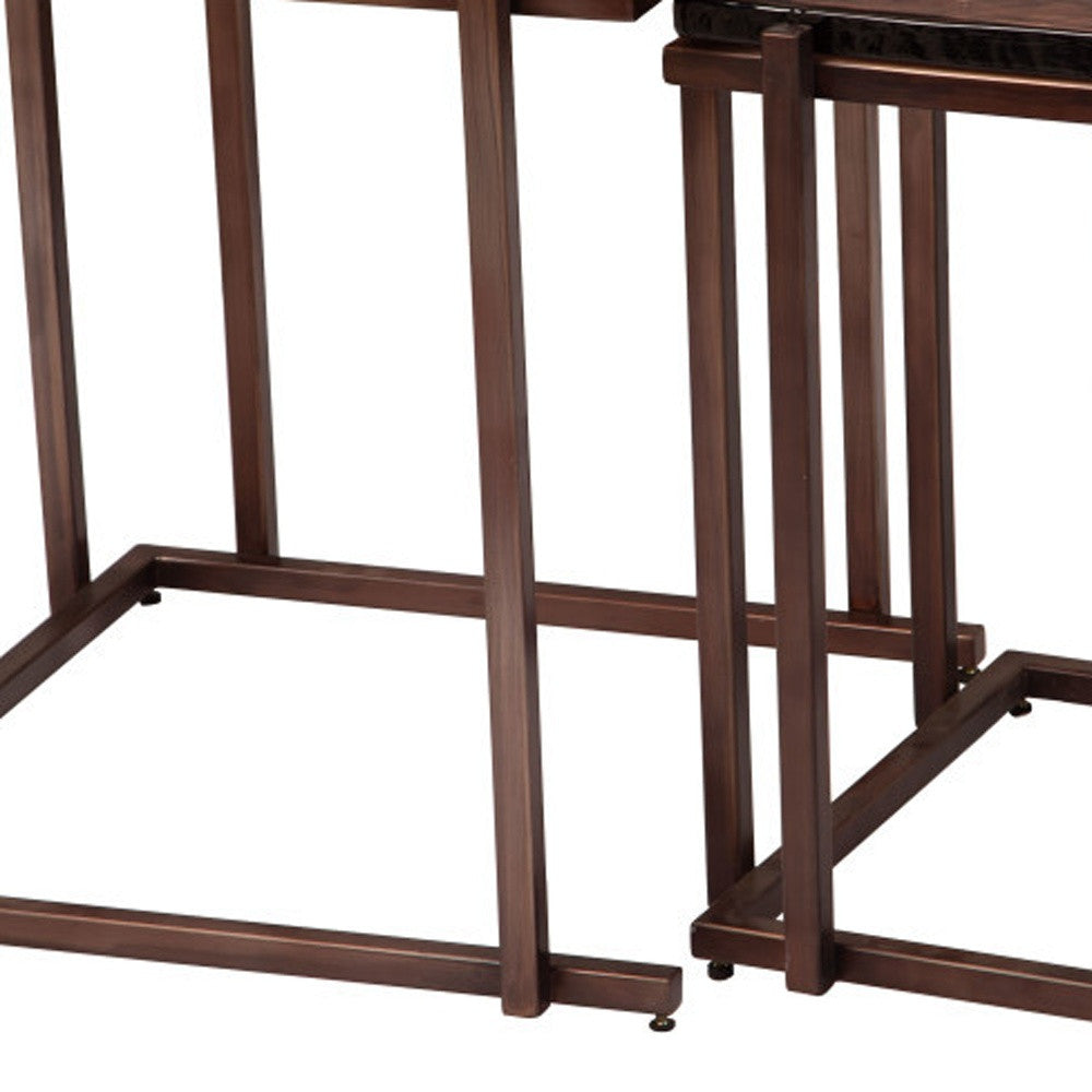 22" Bronze Iron Pedestal End Table-4