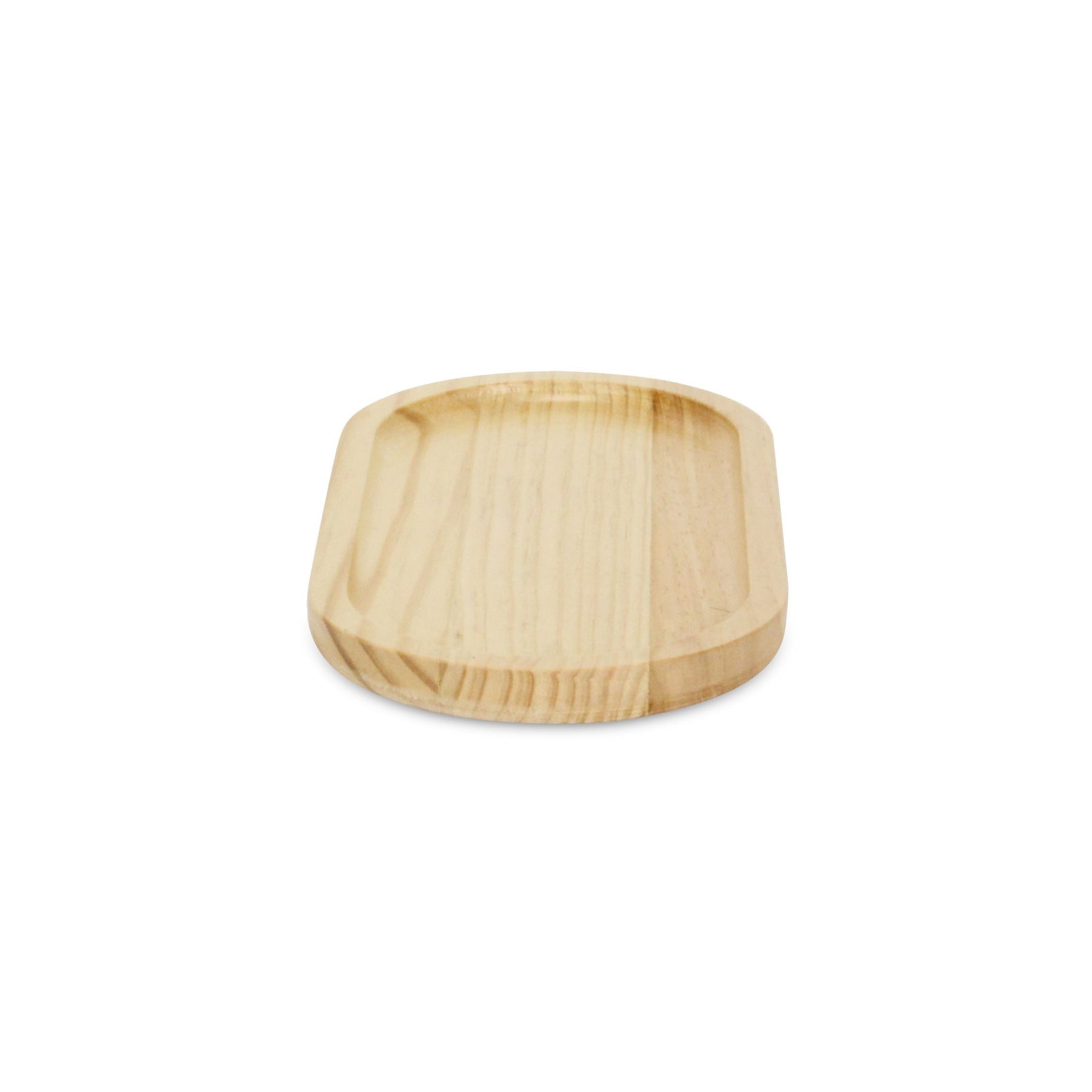 12" Natural Solid Wood Handmade Oval Vanity Tray-4