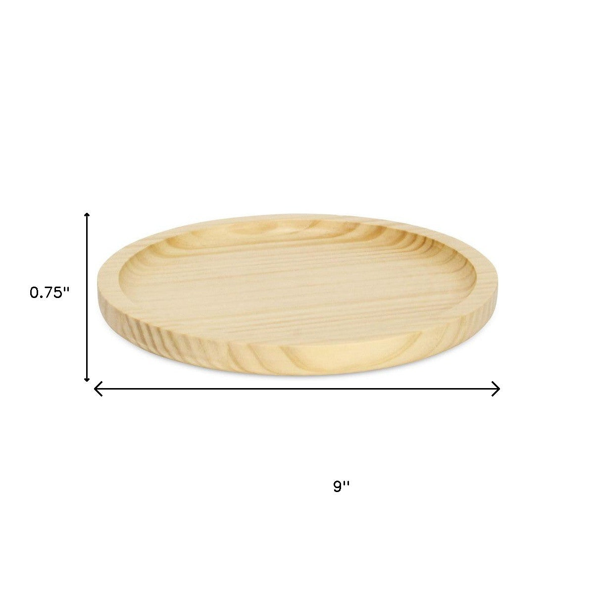 9" Natural Solid Wood Handmade Round Vanity Tray-8