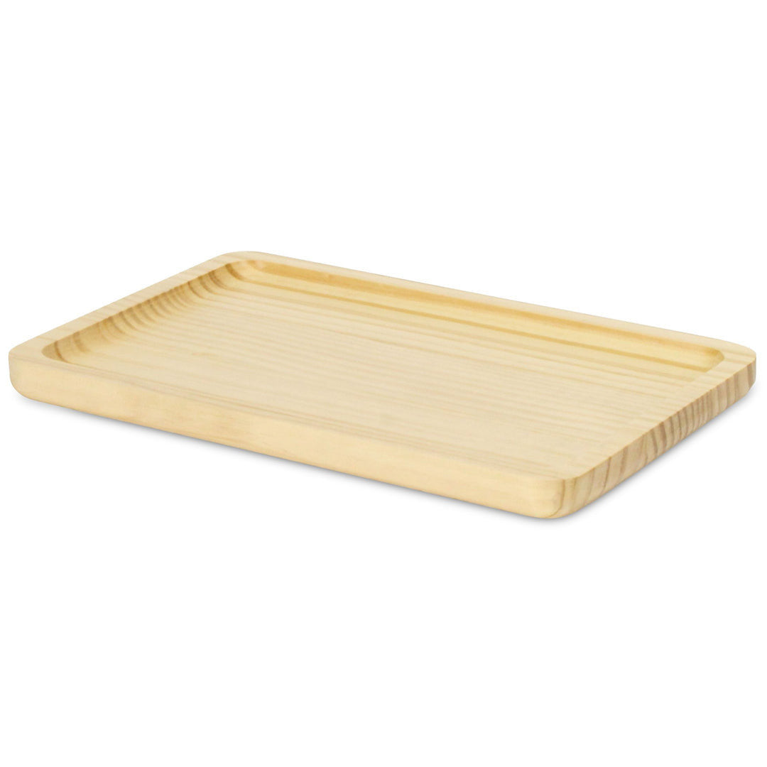 12" Natural Solid Wood Handmade Vanity Tray-8