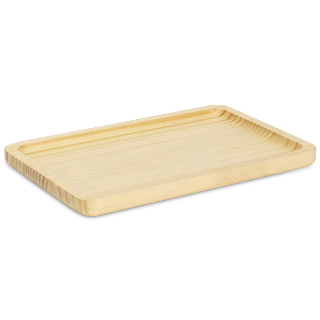 12" Natural Solid Wood Handmade Vanity Tray-1