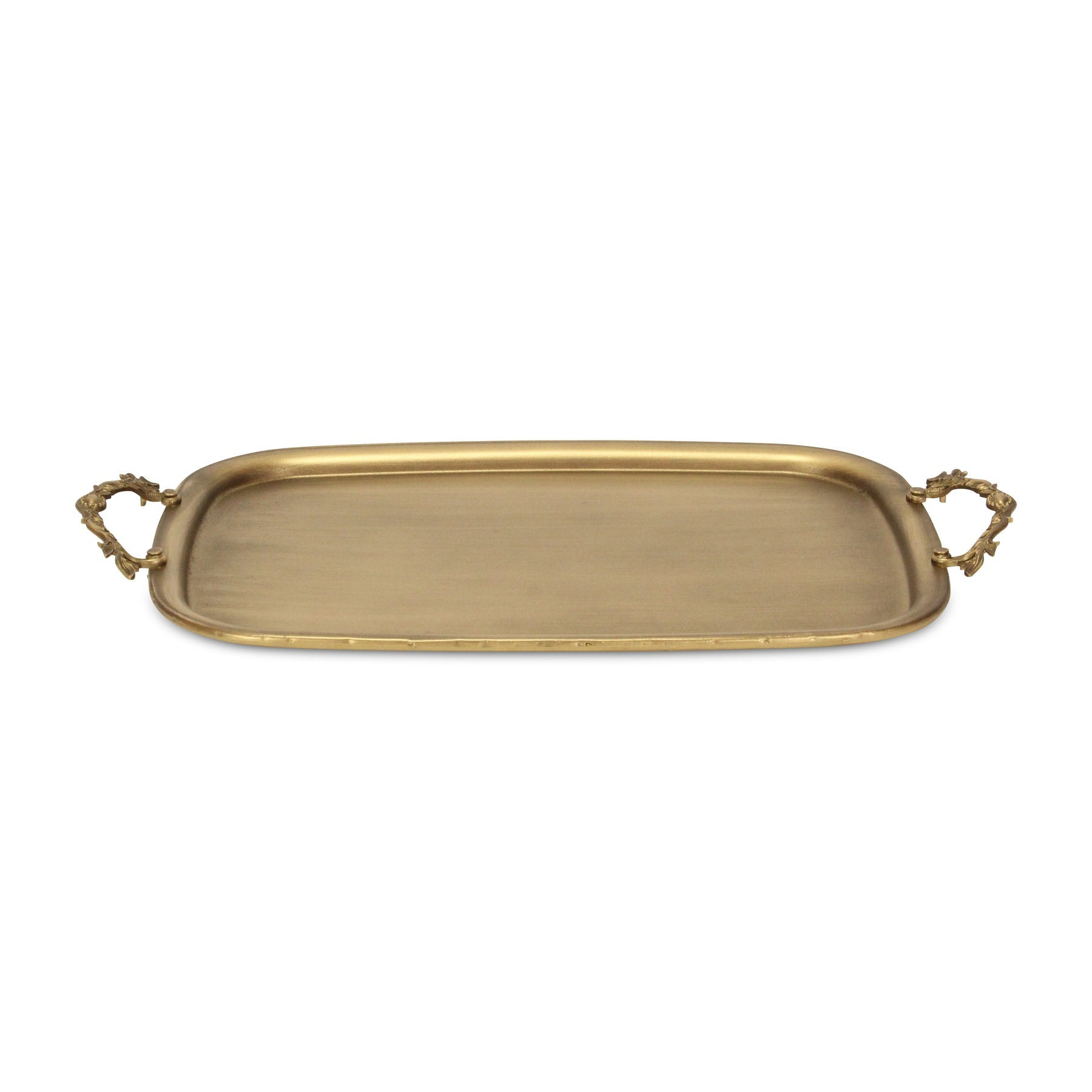 19" Antiqued Gold Cast Iron Handmade Vanity Tray-3