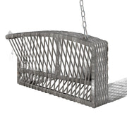 69" Gray Metal Outdoor Swing Chair with Gray Cushion-Outdoor Chairs-DECOROLALA