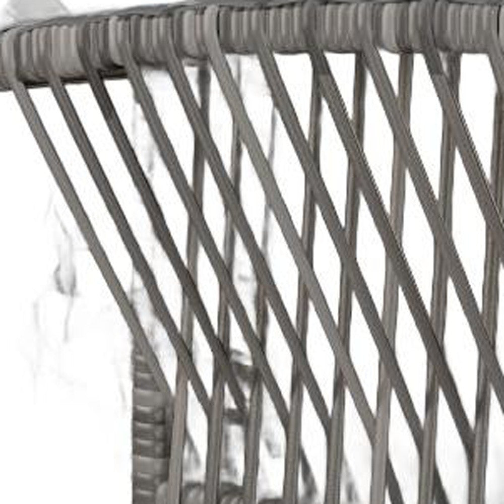 69" Gray Metal Outdoor Swing Chair with Gray Cushion-Outdoor Chairs-DECOROLALA
