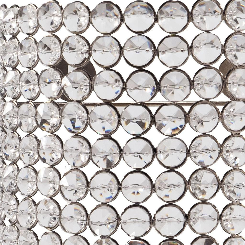 8" Clear And Silver Bejeweled Crystal Wall Sconce Candle Holder-Candle Holders-DECOROLALA