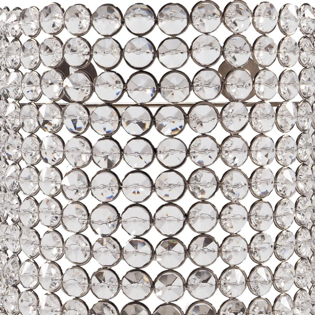 8" Clear And Silver Bejeweled Crystal Wall Sconce Candle Holder-Candle Holders-DECOROLALA