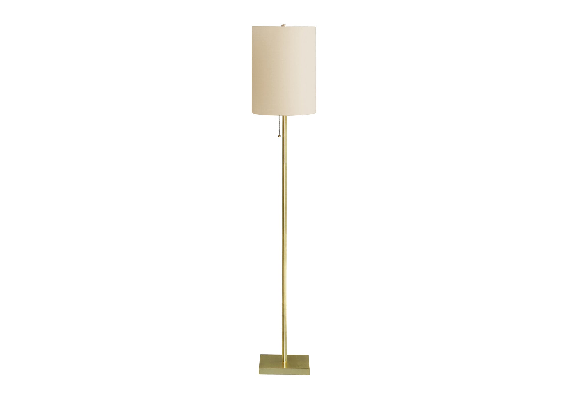 62"H Floor Lamp Black Metal Ivory Drum Shade-Lighting-DECOROLALA