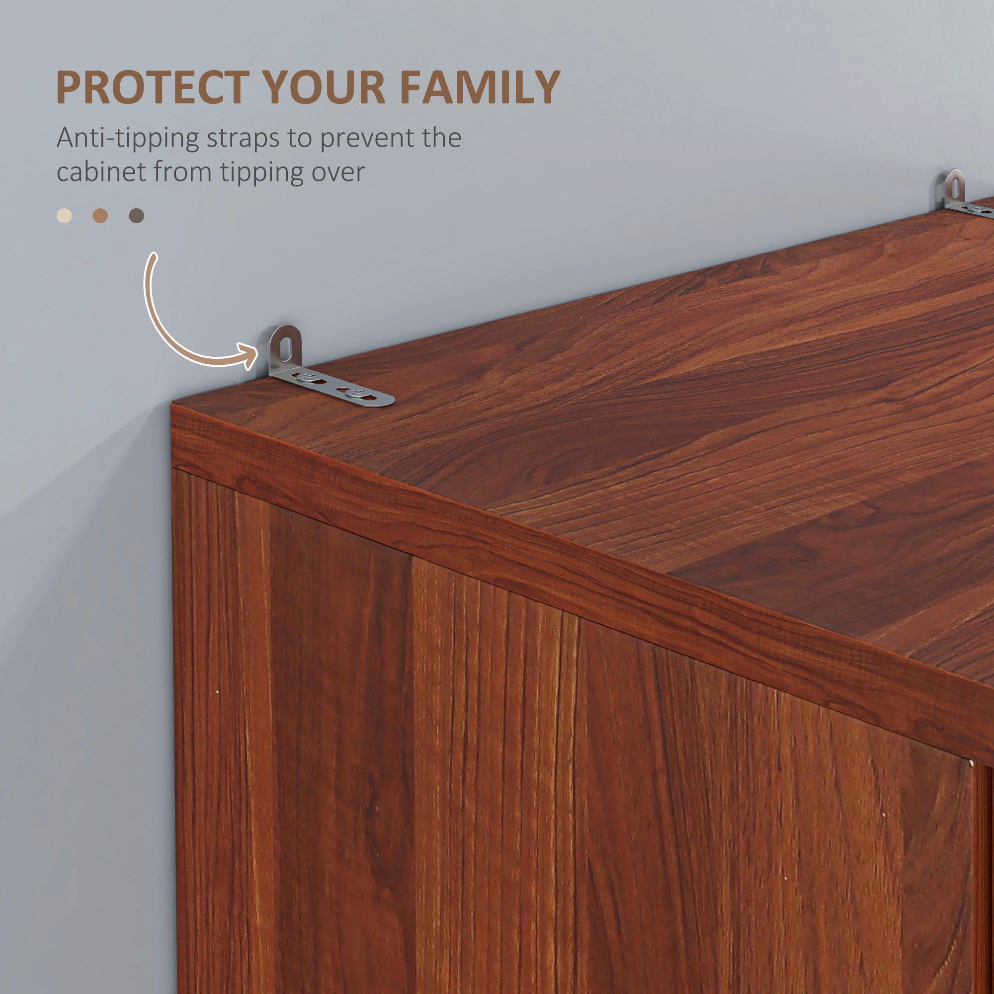 63" 5-Tier Tan Kitchen Cabinet with Adjustable Shelves-DECOROLALA
