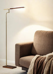 63" Brown LED Task Floor Lamp With Brass-Floor Lamps-DECOROLALA