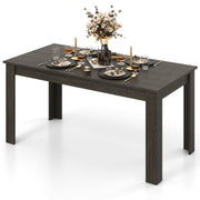 63 Inch Rectangular Modern Dining Kitchen Table-Gray-Dining Tables-DECOROLALA