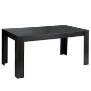 63 Inch Rectangular Modern Dining Kitchen Table for 6 People-Black-Dining Tables-DECOROLALA