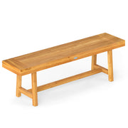 63 Inch Solid Wood Bench for up to 3 People-Outdoor Benches-DECOROLALA