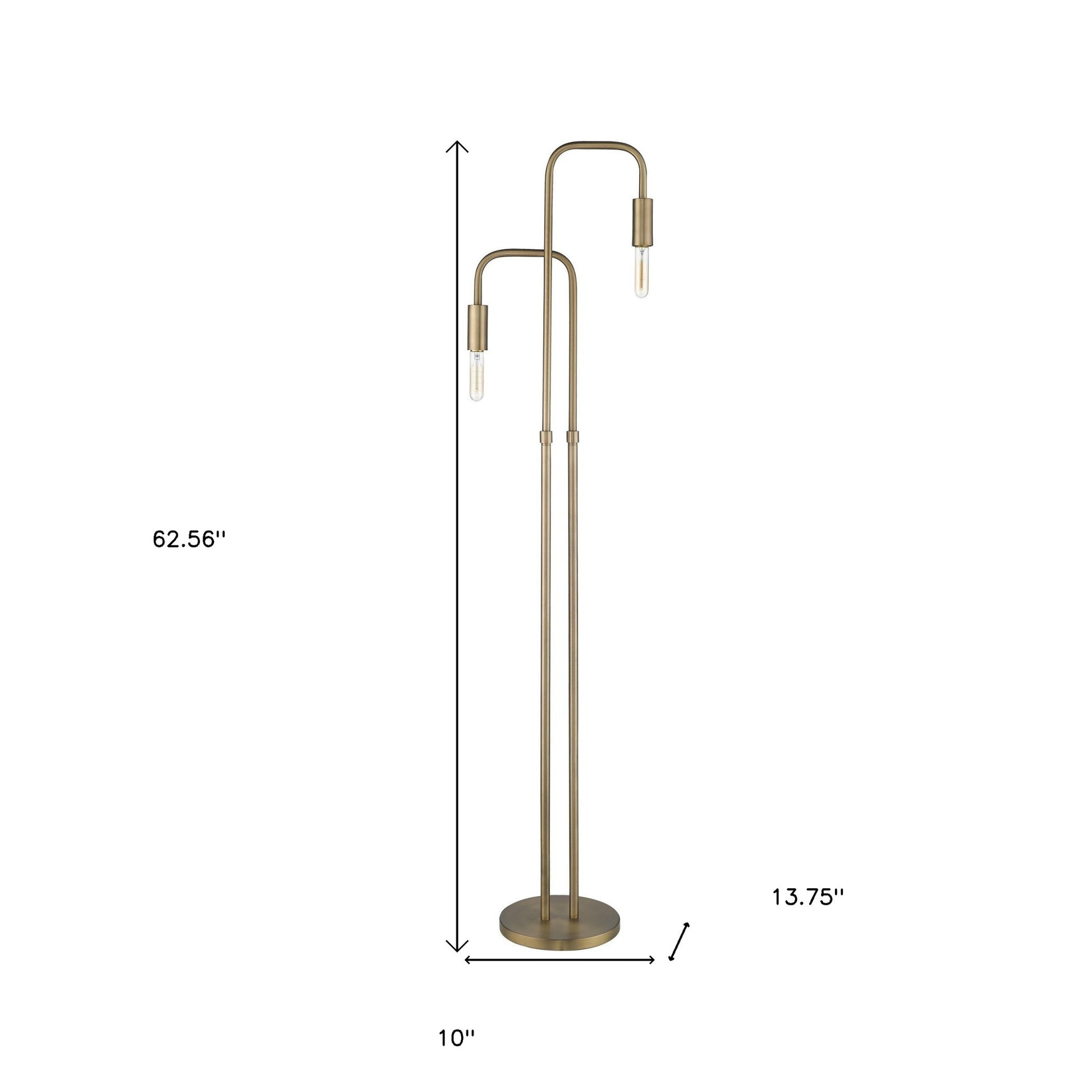 63" Two Light Torchiere Floor Lamp-Floor Lamps-DECOROLALA