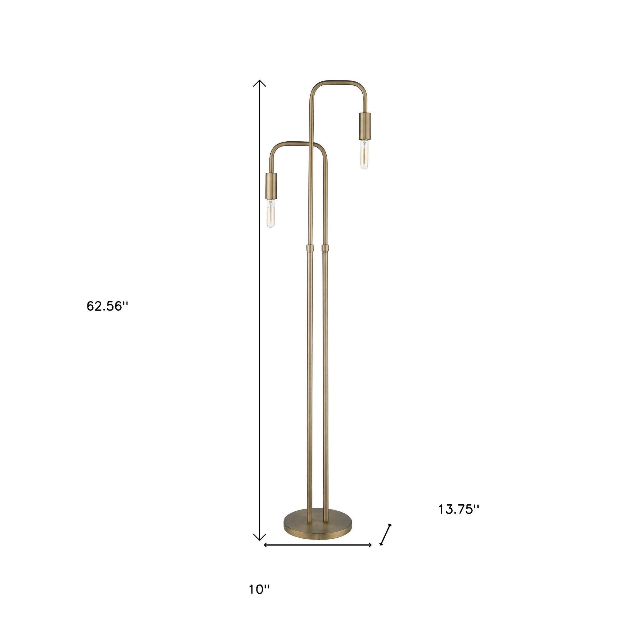 63" Two Light Torchiere Floor Lamp-Floor Lamps-DECOROLALA