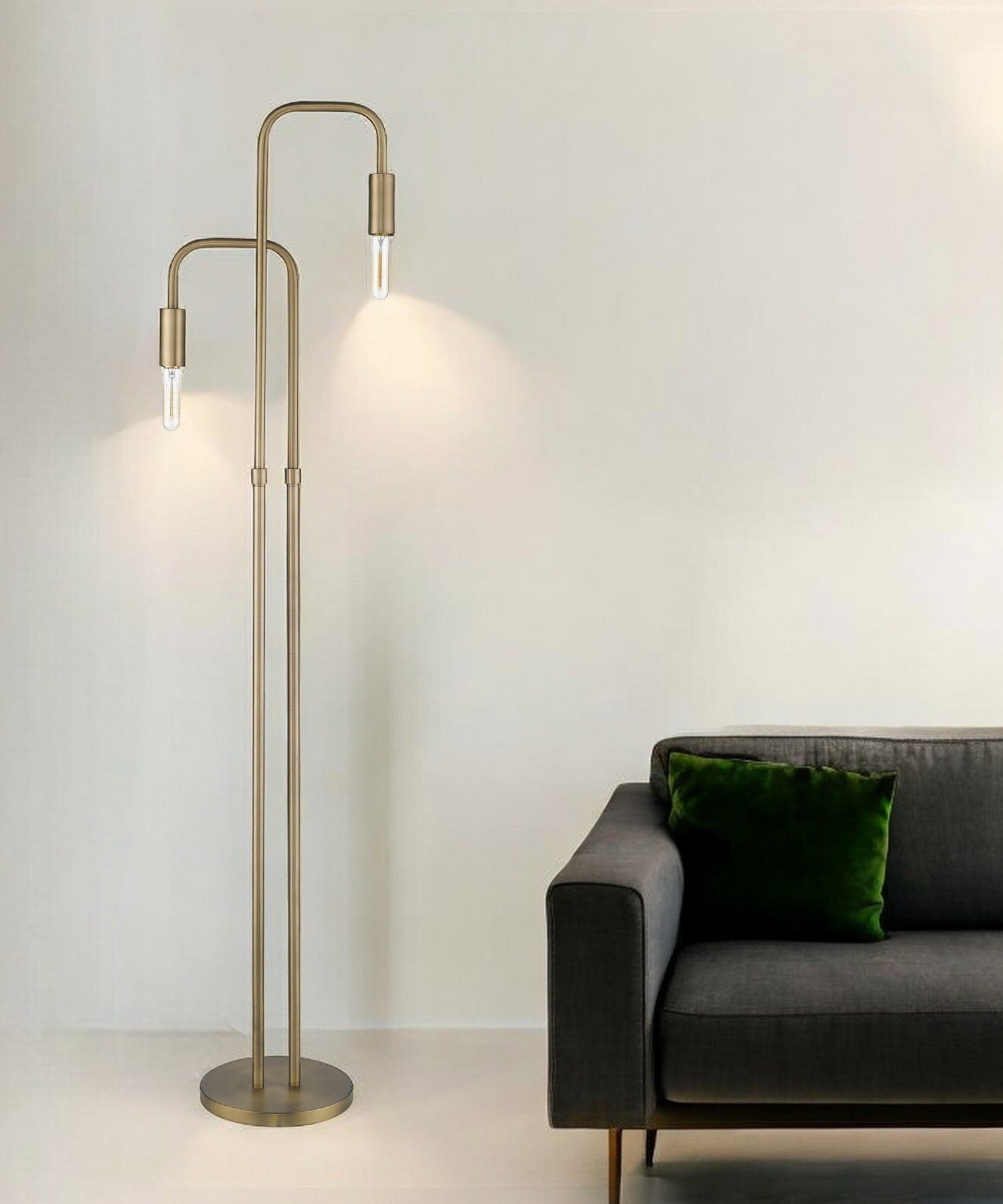 63" Two Light Torchiere Floor Lamp-Floor Lamps-DECOROLALA