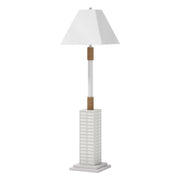 63" White Polyresin Floor Lamp With White Linen Shade-Floor Lamps-DECOROLALA