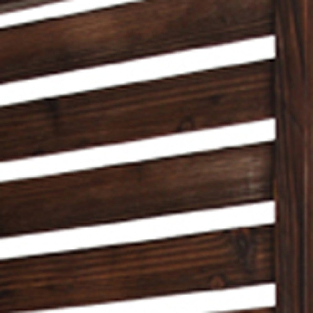 63" X 72" Brown 3 Panel Solid Wood Fortress Screen-Room Dividers-DECOROLALA