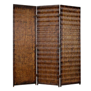 63" X 72" Brown Wood 3 Panel Screen-Room Dividers-DECOROLALA