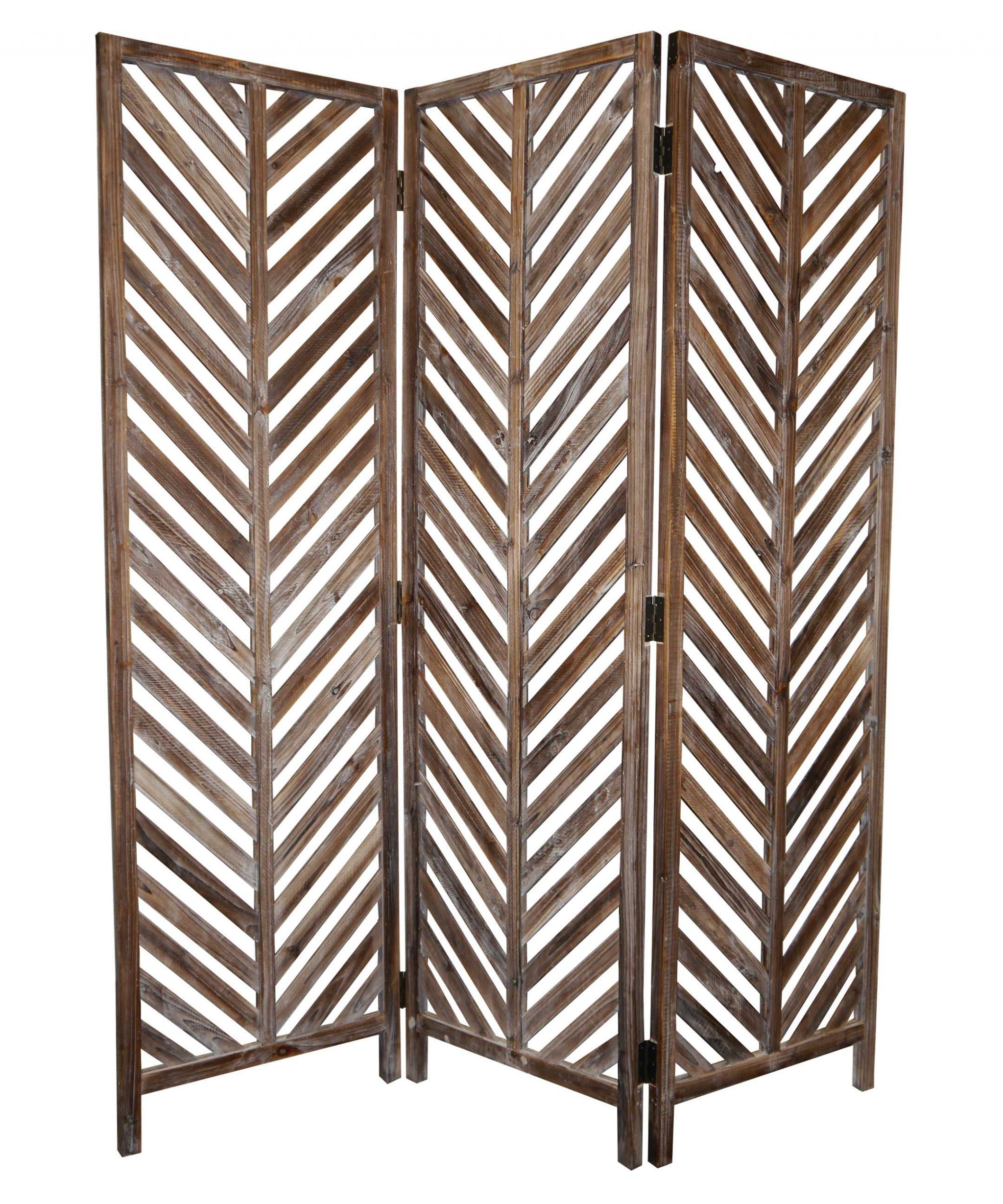 63 X 72 Brown Wood Screen-Room Dividers-DECOROLALA