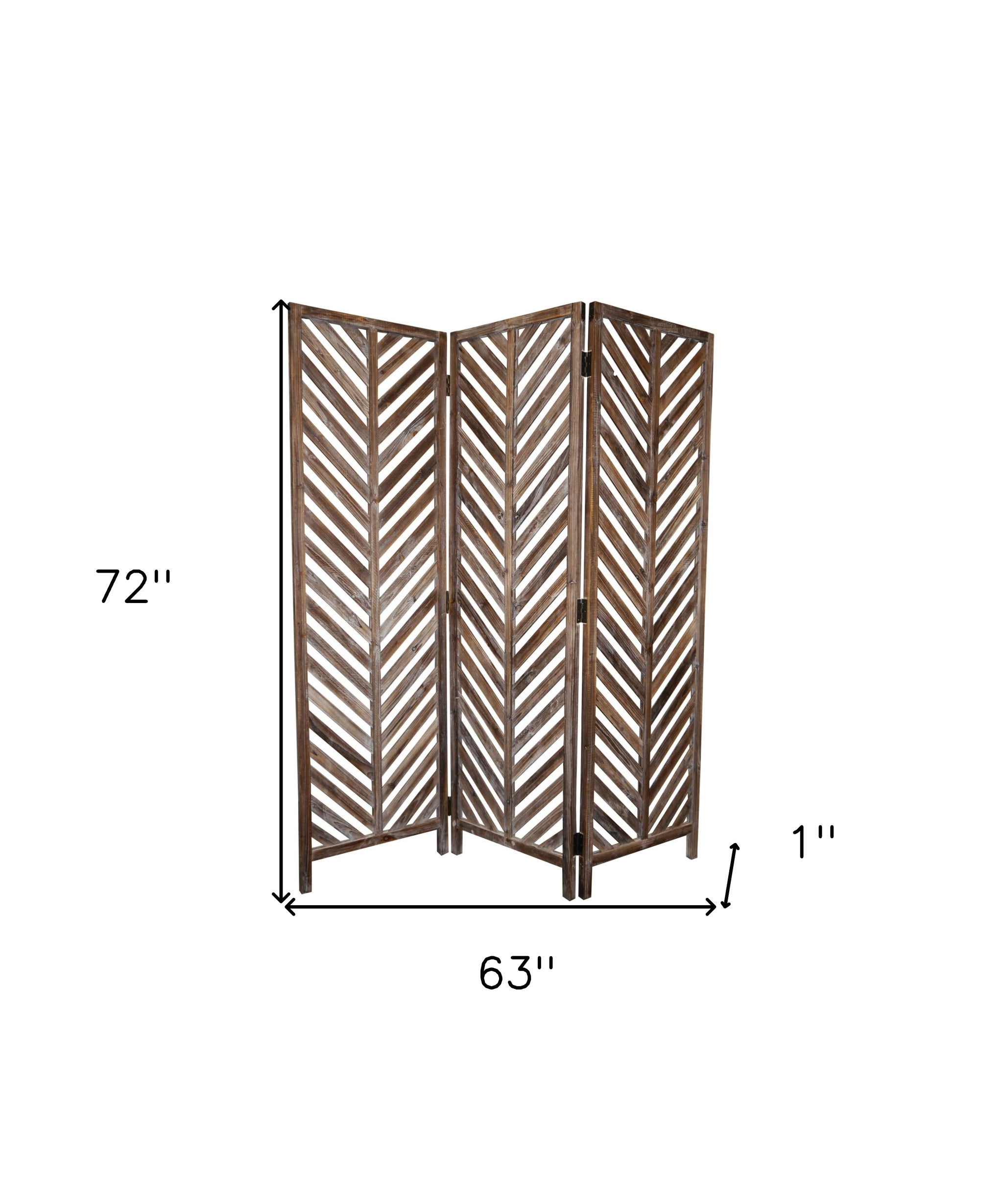 63 X 72 Brown Wood Screen-Room Dividers-DECOROLALA