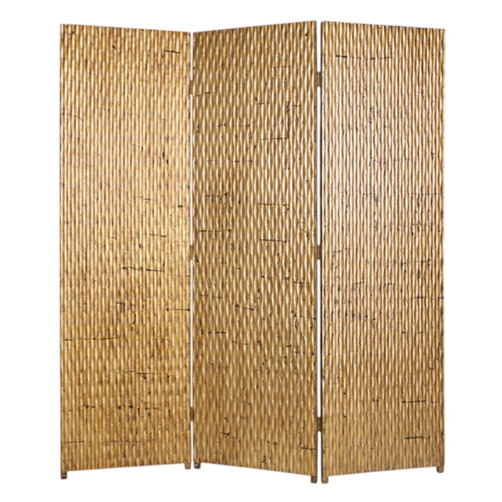 63" X 72" Silver Wood 3 Panel Screen-Room Dividers-DECOROLALA