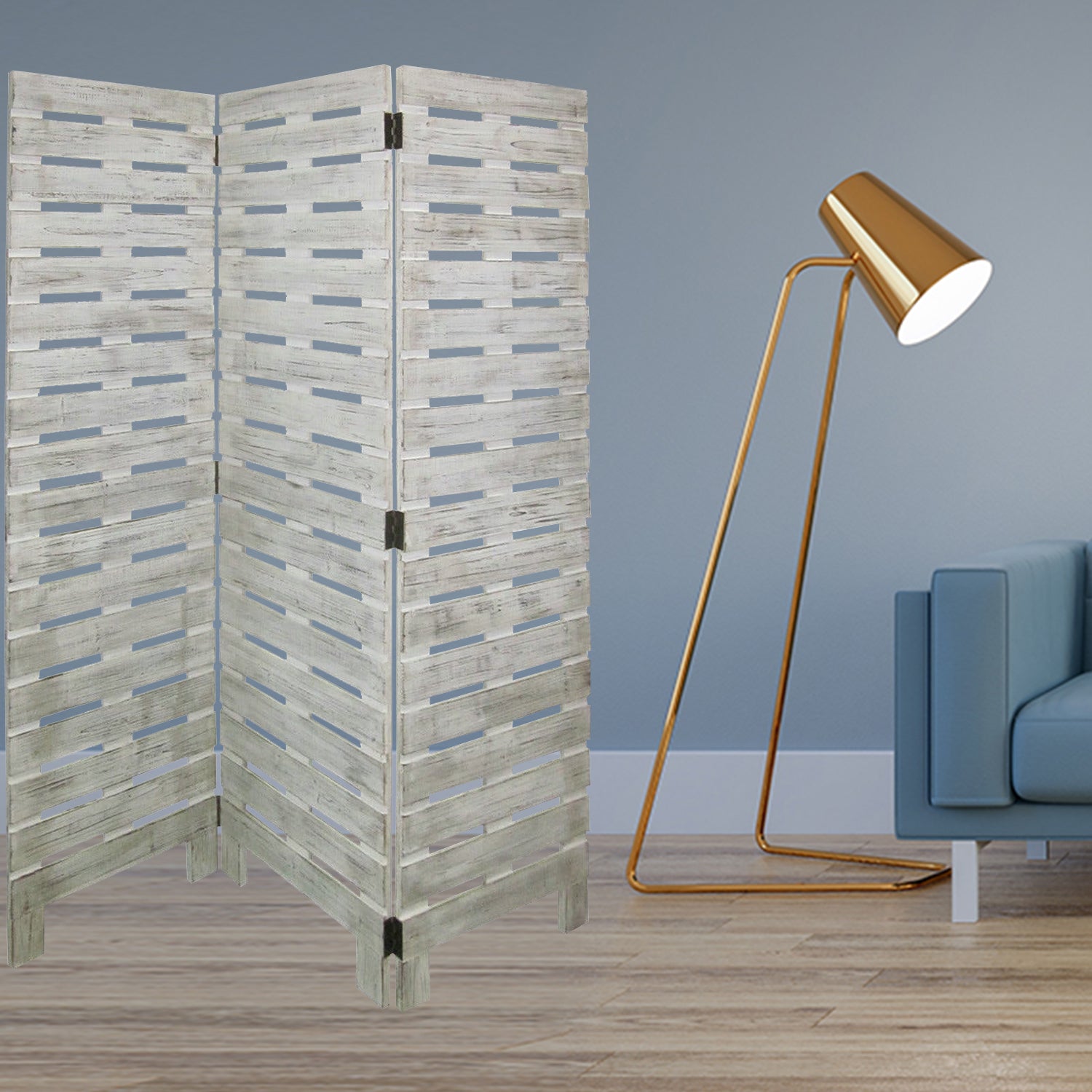 63 X 72 White Wood Garden Screen-Room Dividers-DECOROLALA