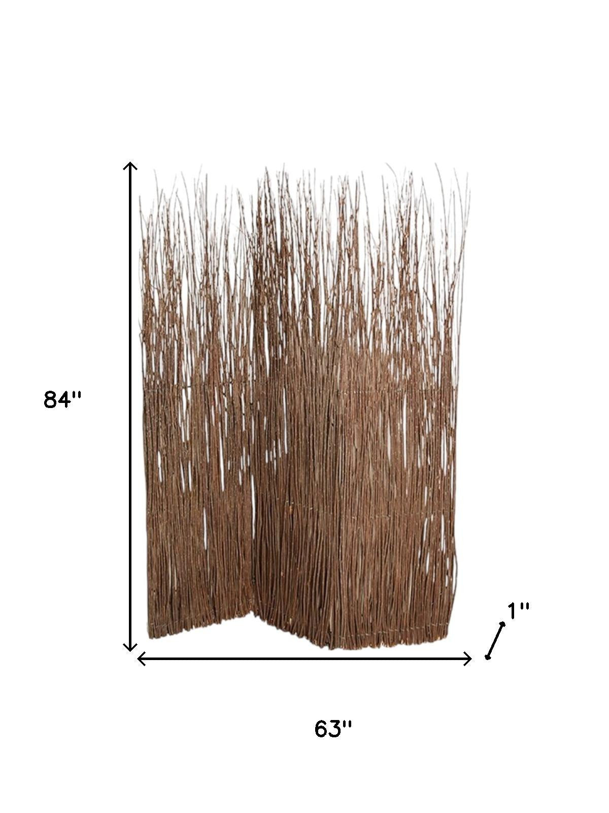 63" X 84" Brown Willow Adirondack Screen-Room Dividers-DECOROLALA