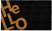 17" X 29" Black And Natural Hello Outdoor Coir Door Mat-0