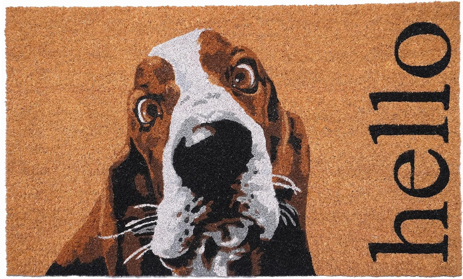 17" X 29" Natural And Red Coir Dog Outdoor Door Mat-1