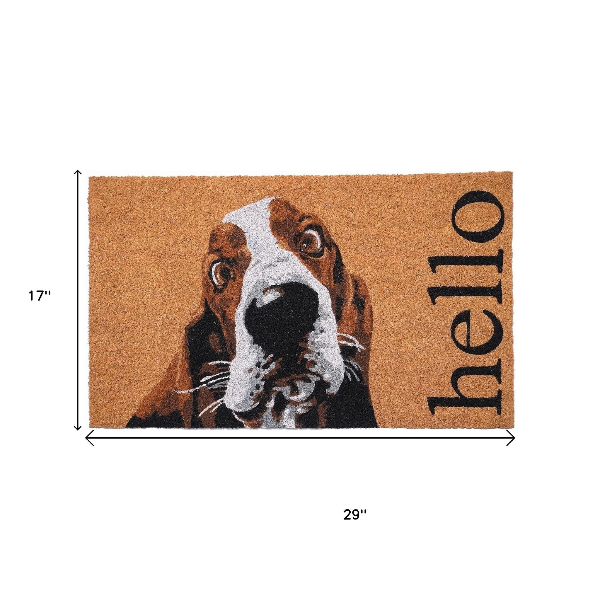 17" X 29" Natural And Red Coir Dog Outdoor Door Mat-4