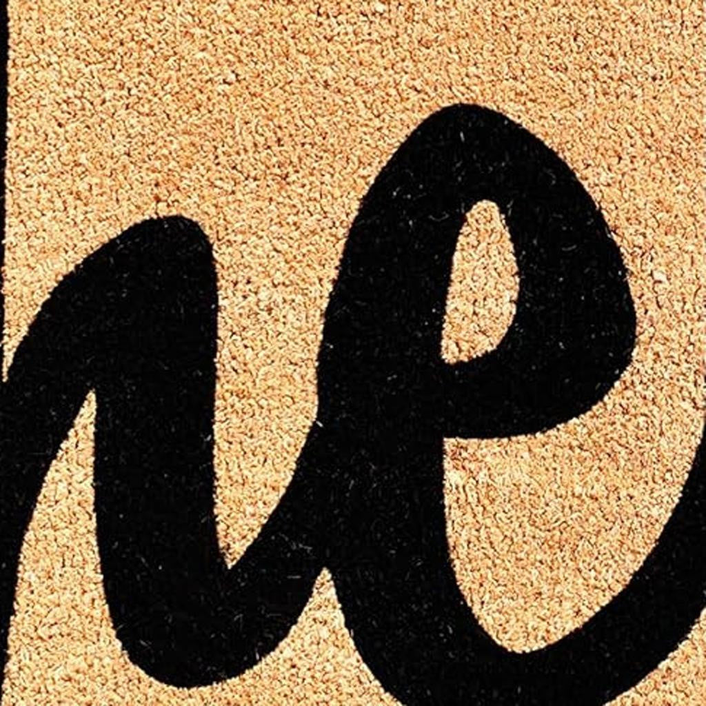 17" X 29" Natural And Black Hello Outdoor Coir Door Mat-4