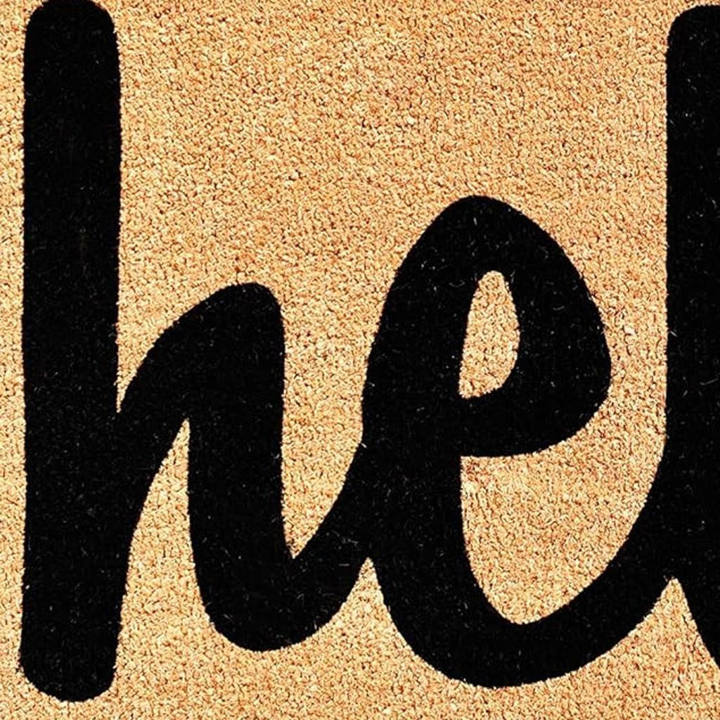20" X 34" Natural And Black Hello Outdoor Coir Door Mat-4