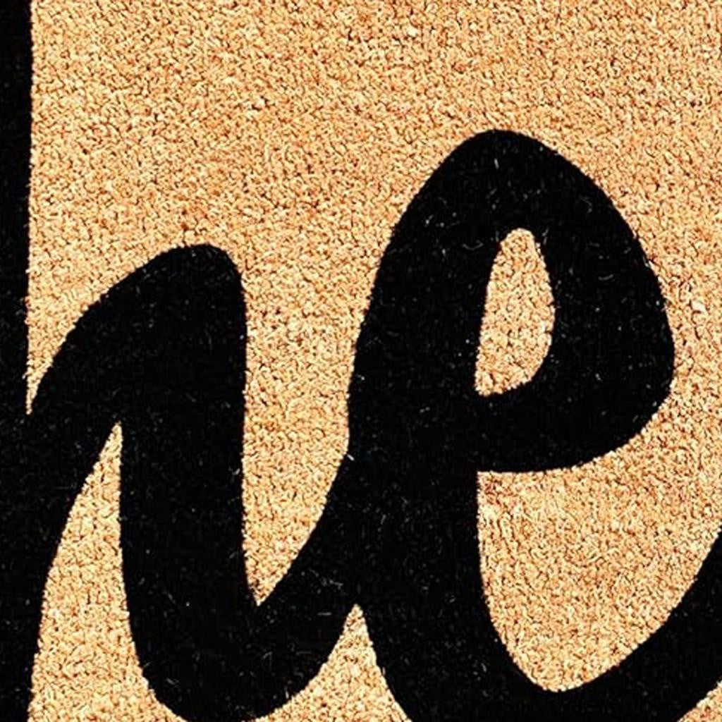 20" X 34" Natural And Black Hello Outdoor Coir Door Mat-3