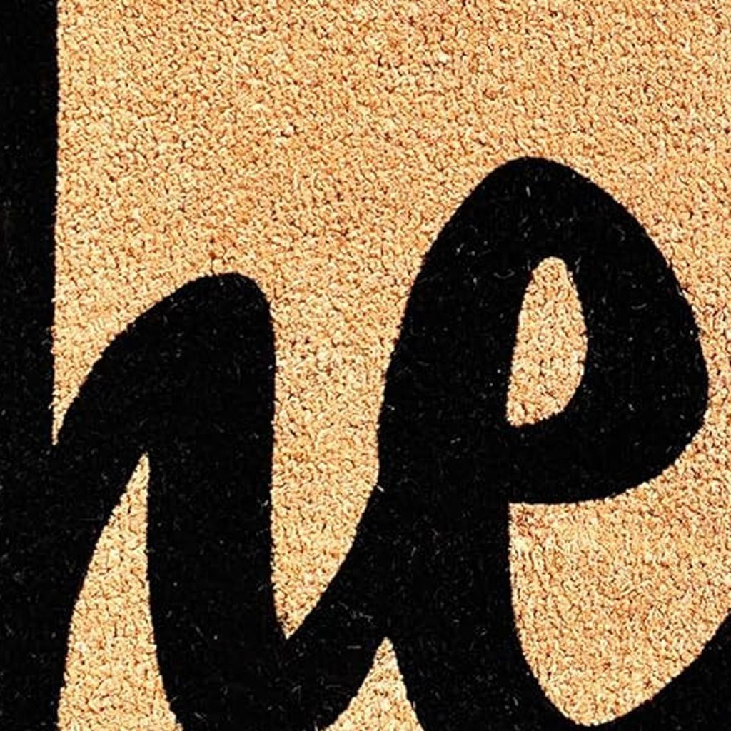 20" X 34" Natural And Black Hello Outdoor Coir Door Mat-5