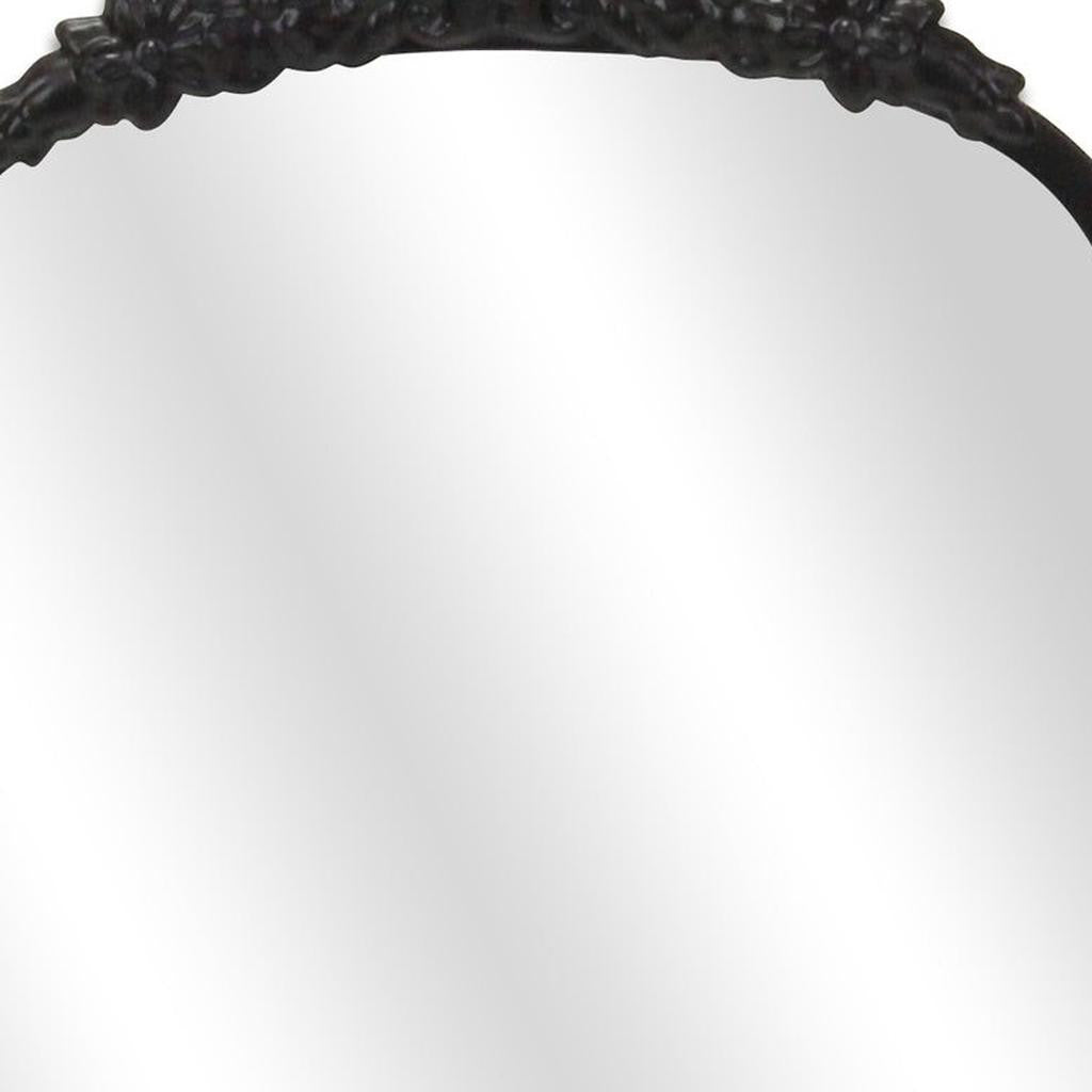16" Black Metal Arch Accent Mirror-Mirrors-DECOROLALA