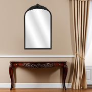 16" Black Metal Arch Accent Mirror-Mirrors-DECOROLALA
